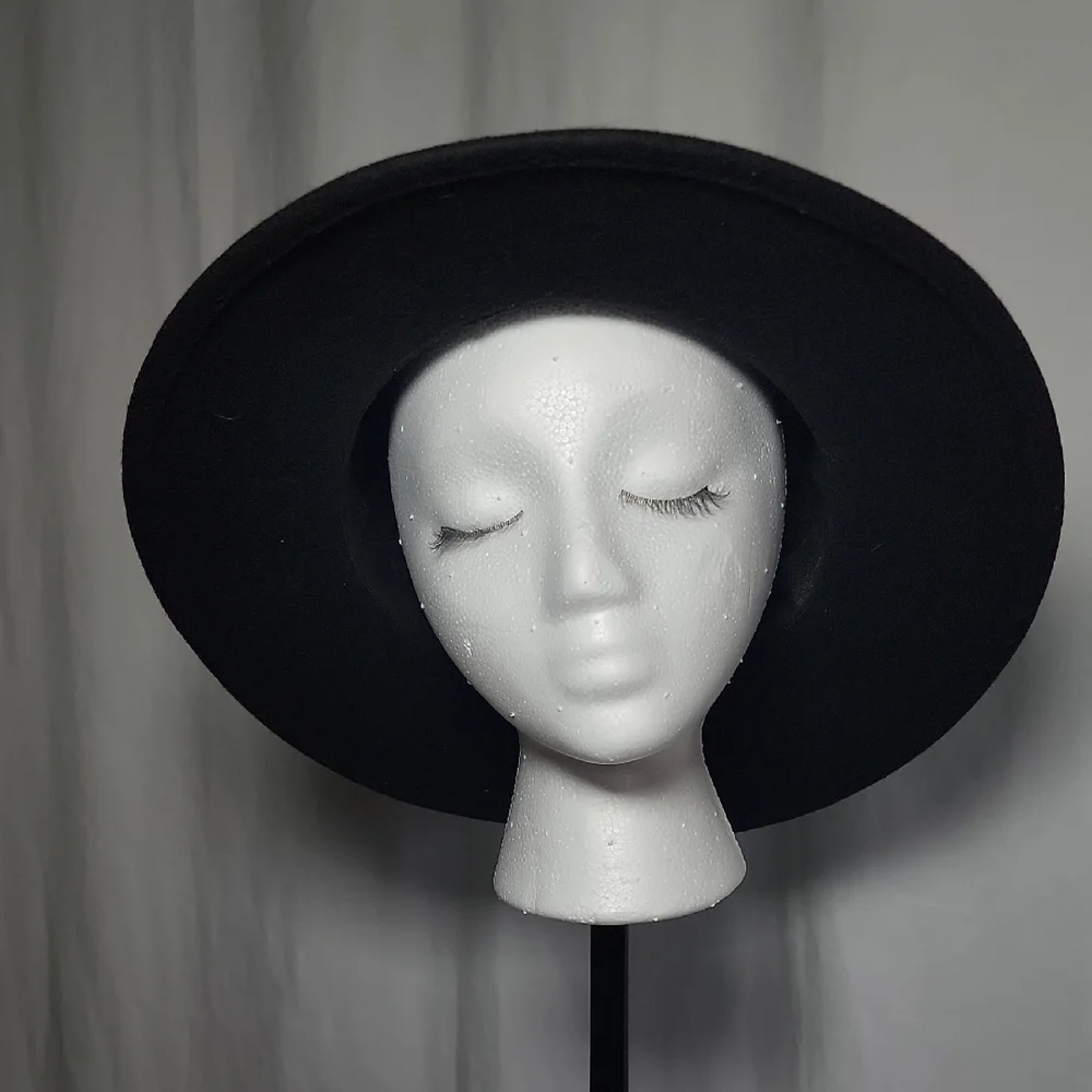Wool  Black Fedora with Brown Band